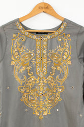 DC-0358 GREY EMBROIDERED KURTA